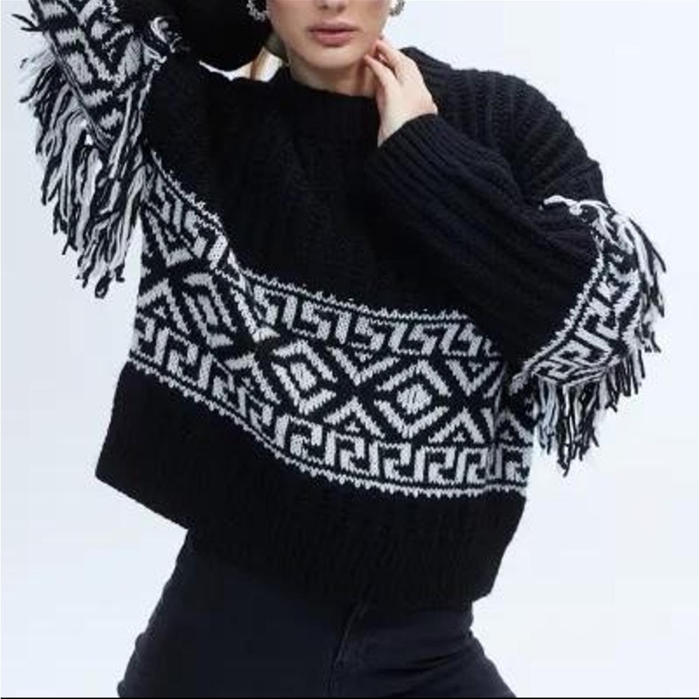 Black and White Fair Isle Sweater